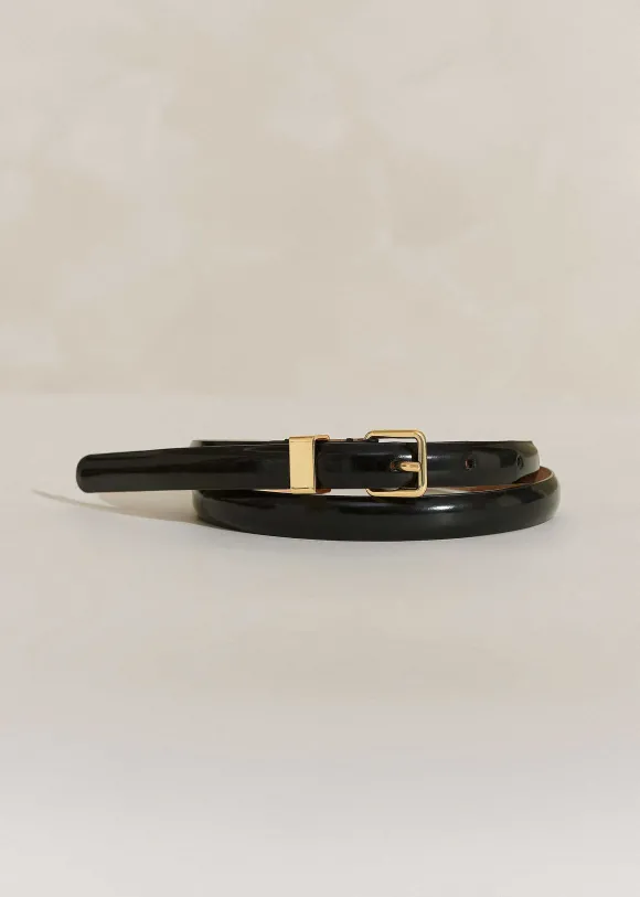Skinny Smooth Leather Belt