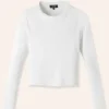 Slub Jersey Crop Crew Neck Top
