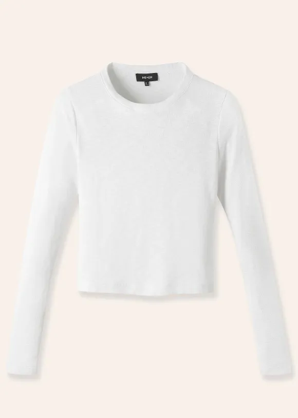 Slub Jersey Crop Crew Neck Top