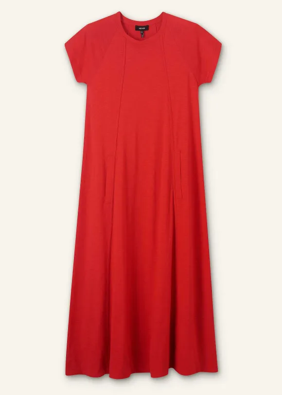 Slub Jersey Midi Swing Dress