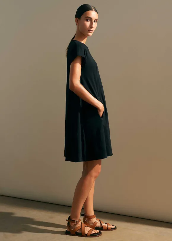 Slub Jersey Raglan Seam Short Swing Dress