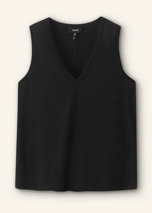 Slub V-Neck Swing Vest