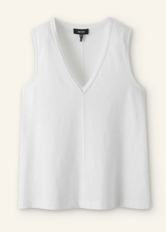 Slub V-Neck Swing Vest