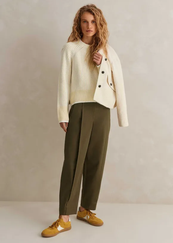 Soft-Touch Cotton Rib Weekend Jumper