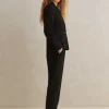 Textured Boyish Cigarette Pant Suit