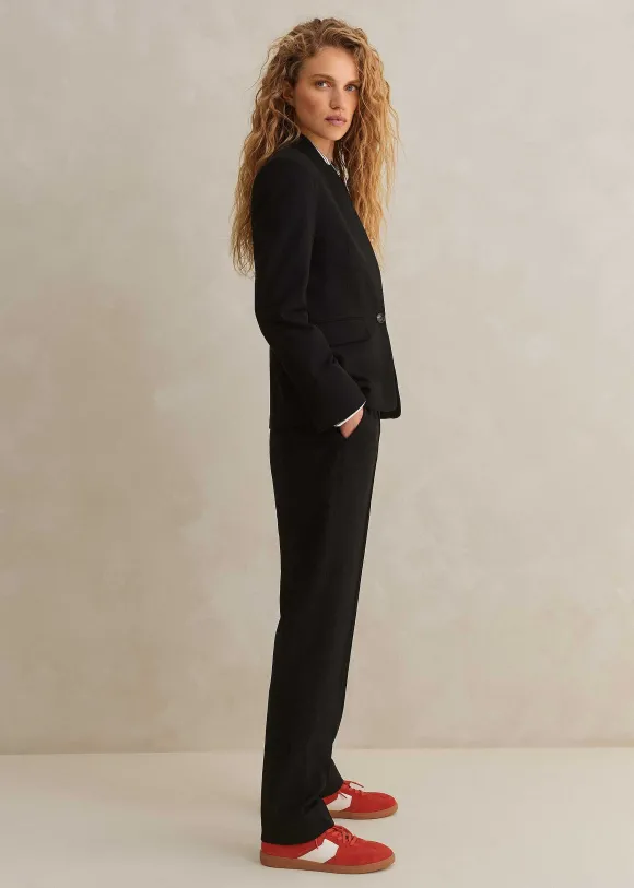 Textured Boyish Cigarette Pant Suit