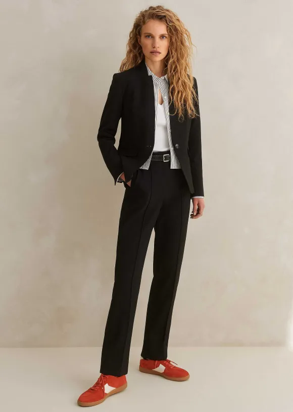 Textured Boyish Cigarette Pant Suit