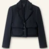 Textured Cotton-Blend Crop Jacket