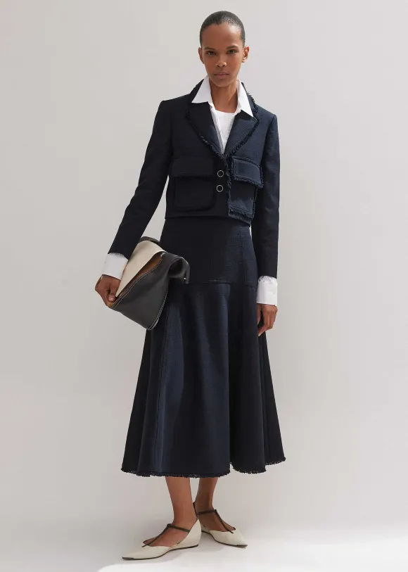 Textured Cotton-Blend Skirt + Jacket Co-Ord