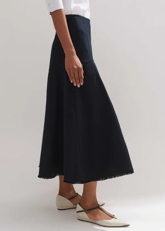 Textured Cotton-Blend Skirt