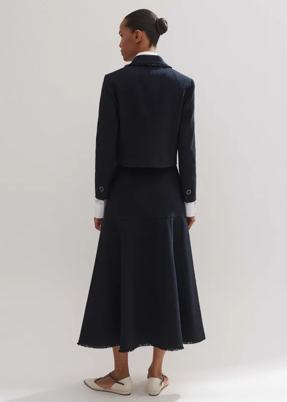 Textured Cotton-Blend Skirt + Jacket Co-Ord