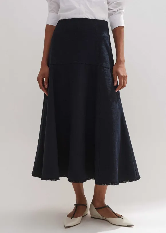 Textured Cotton-Blend Skirt