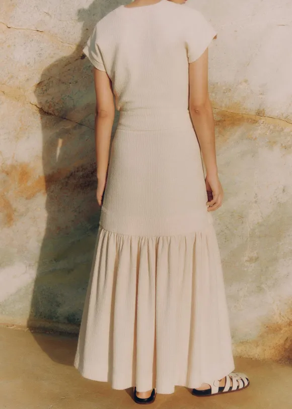 Textured High-Waisted Maxi Skirt Co-Ord
