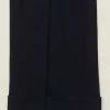 Textured High-Waisted Wide-Leg Crop Trouser