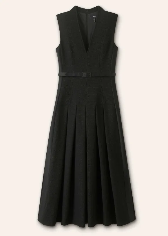 Textured Midi Dress + Belt