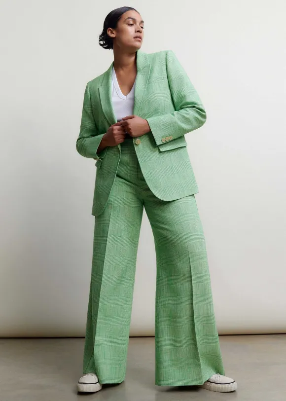 Textured Prince Of Wales Check Blazer