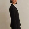 Textured Tailoring Collarless Blazer