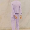 Textured Tapered Trouser Suit