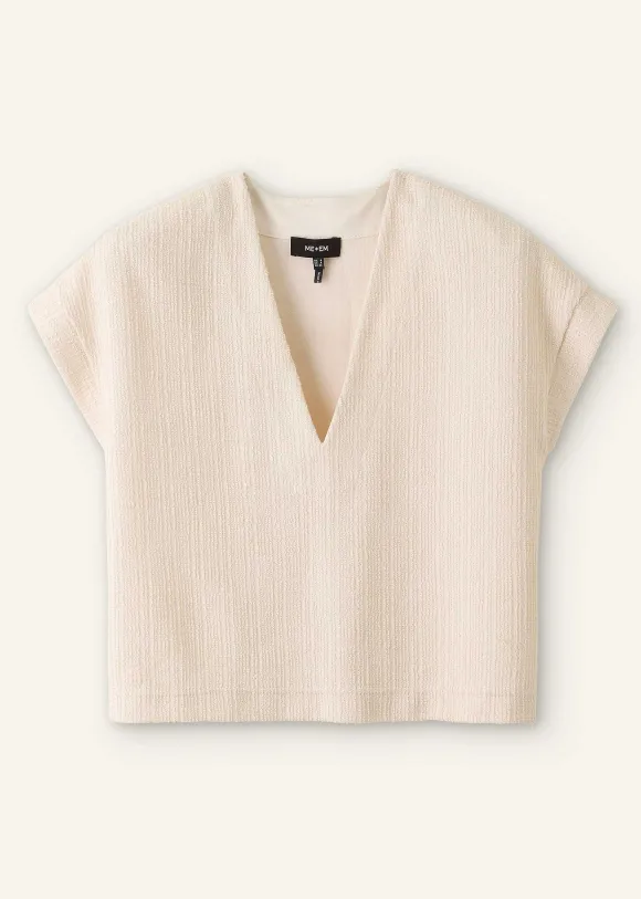 Textured V-Neck Top