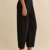 Textured Weave Crop Tapered Trouser