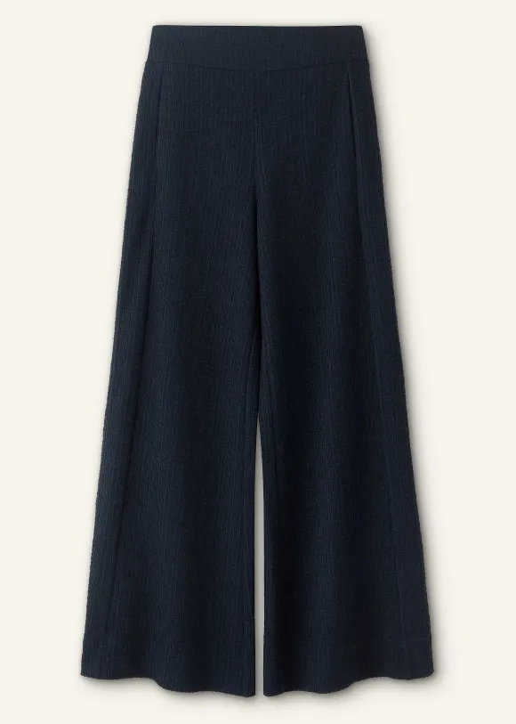 Textured Wide-Leg Palazzo Pant