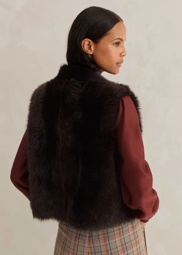 Toscana Shearling Reversible Cropped Gilet