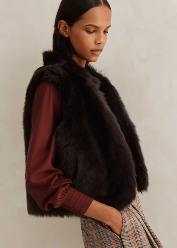 Toscana Shearling Reversible Cropped Gilet