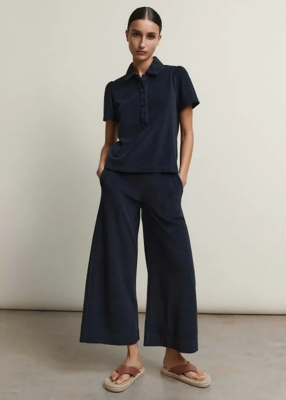 Towelling Polo Top
