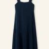 Towelling Sleeveless Midi Dress