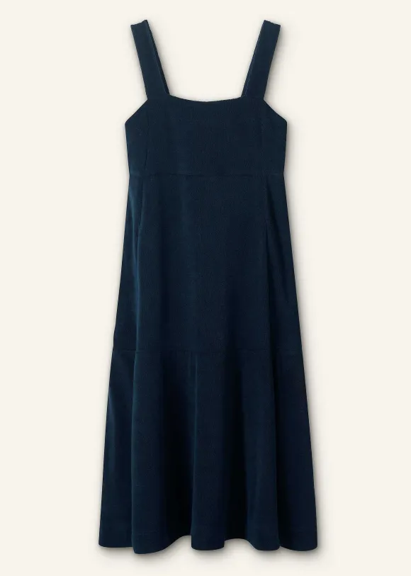 Towelling Sleeveless Midi Dress