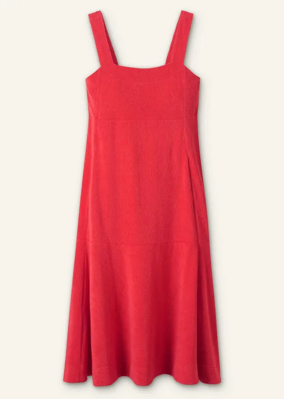 Towelling Sleeveless Midi Dress
