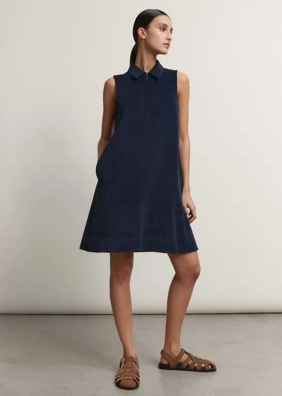 Towelling Sleeveless Swing Dress