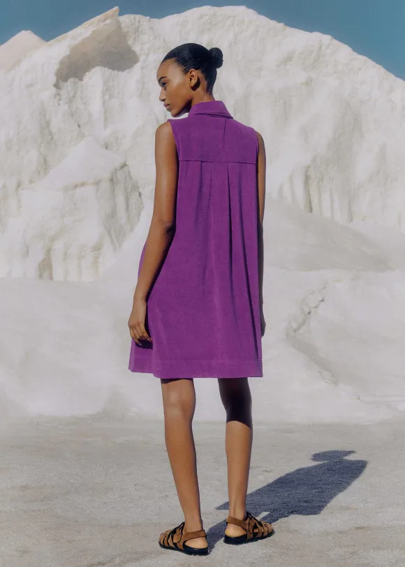 Towelling Sleeveless Swing Dress