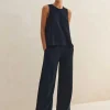 Towelling Wide-Leg Trouser