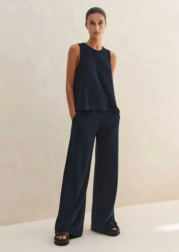 Towelling Wide-Leg Trouser
