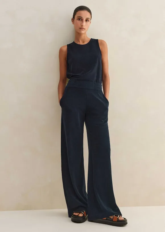 Towelling Wide-Leg Trouser