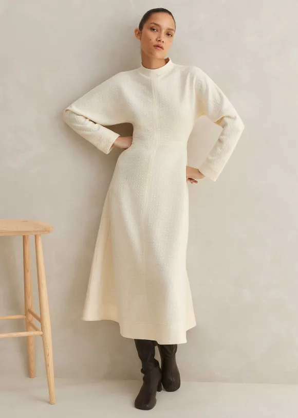 Travel Tailoring Batwing Sleeve Midi Dress