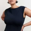 Travel Tailoring Boat Neck Midi Dress