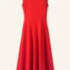 Travel Tailoring Boat Neck Midi Dress
