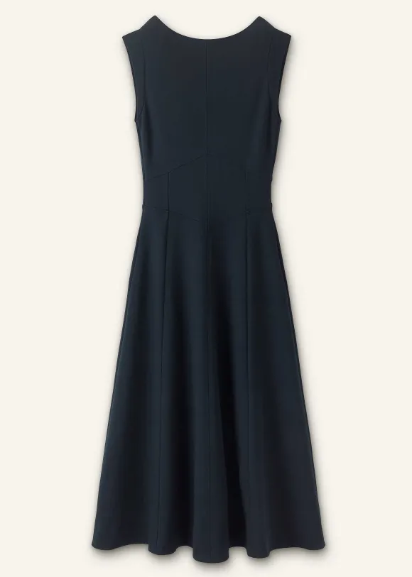 Travel Tailoring Boat Neck Midi Dress