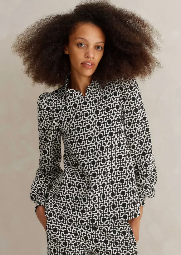 Travel Tailoring Graphic Jacquard Swing Top