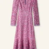 Two-Tone Lace Midi Dress