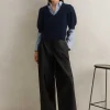 Ultra-Soft Leather Wide-Leg Trouser