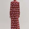 Waterlily Print Maxi Dress + Belt