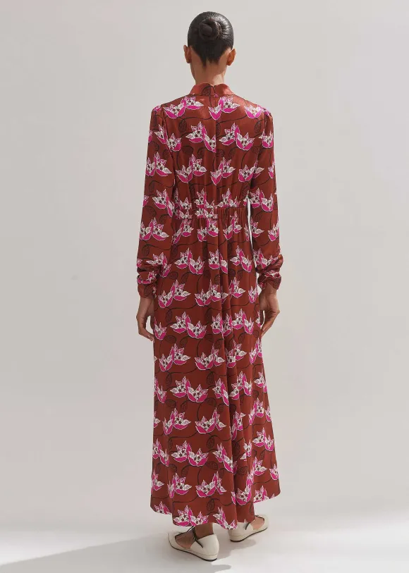 Waterlily Print Maxi Dress + Belt
