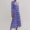 Waterlily Print Midi Dress