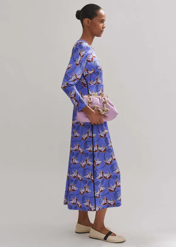 Waterlily Print Midi Dress