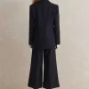 Wool - Blend Exaggerated Crop Trouser Suit