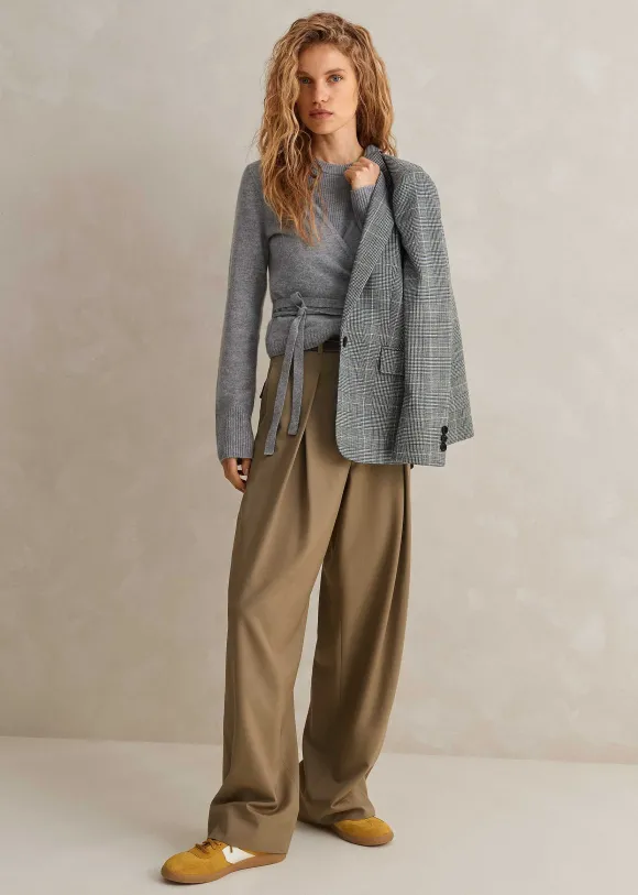 Wool Check Boyfriend Blazer