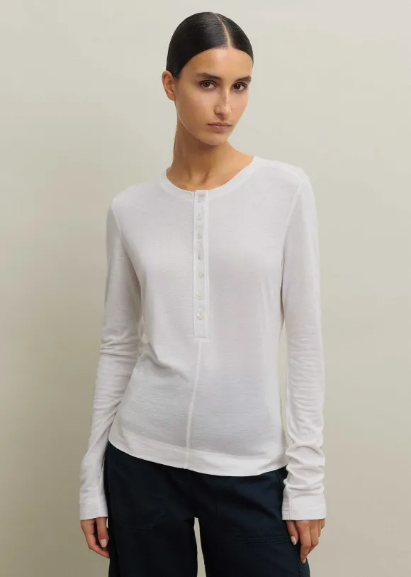 Wool Jersey Henley Top